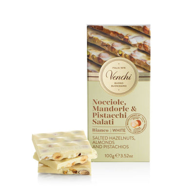 White Chocolate Bar With Salted Nuts 100G