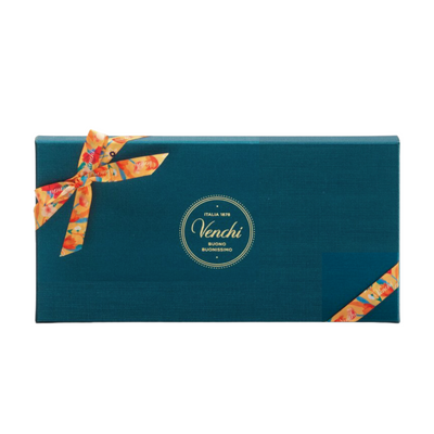 Assorted Dark Chocolates Baroque Blue Rectangular Box