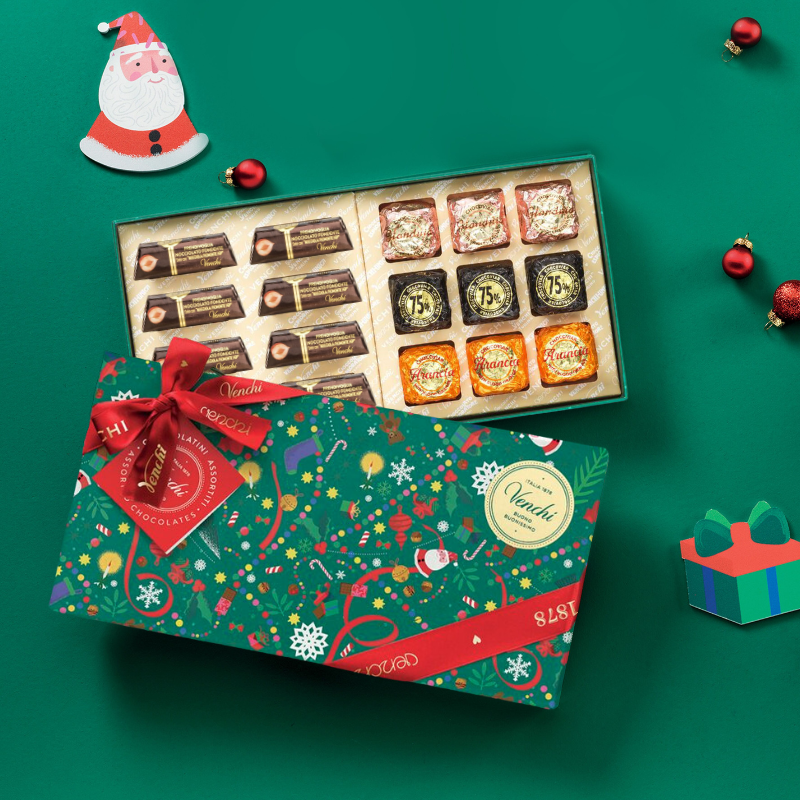 Christmas Rectangle Gift box with Chocoviar and Prendivoglia