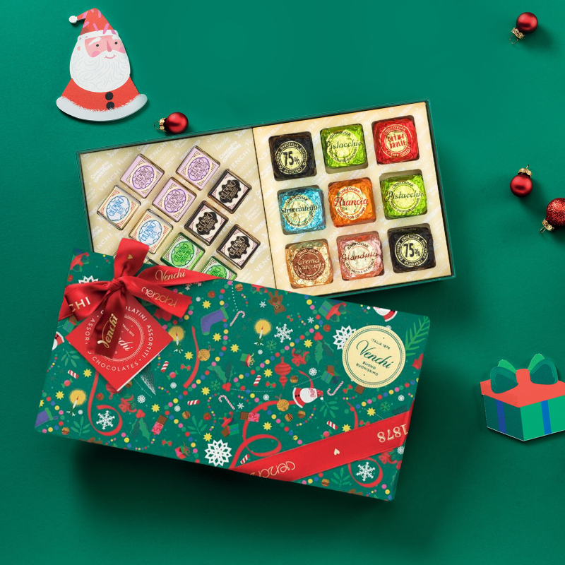 Christmas Rectangle Gift box with Chocoviar and Cremino