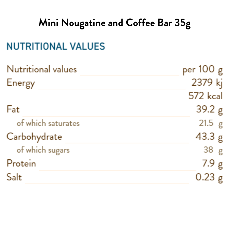 Mini Coffee & Nougatine bar 35G