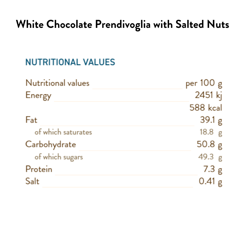 White Chocolate Prendivoglia with Salted Nuts 17g/pc